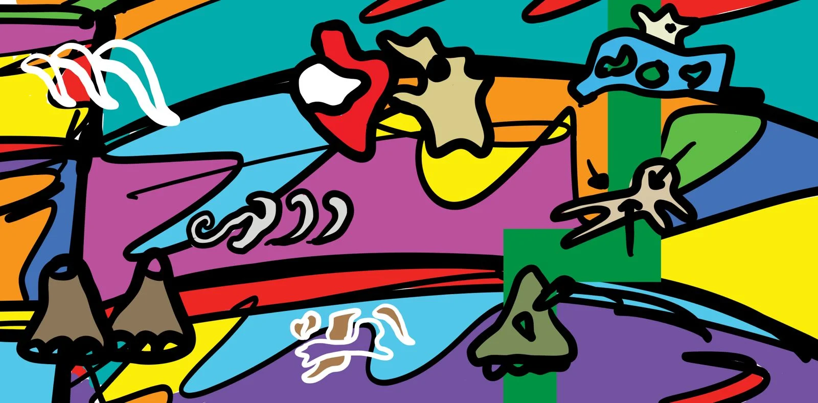 जॉर्ज सेजुडो का «ऊपर-नीचे — मिलन है» भित्तिचित्र का निचला भाग, 1ला तल, होटल कैटेड्रल